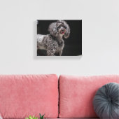 Cute Poodle Dog Face Eyes Tongue Canvas Afdruk (Insitu (Woonkamer))