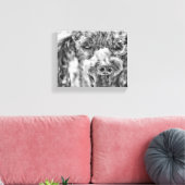 Cute Poodle Dog Face Eyes Tongue Canvas Afdruk (Insitu (Woonkamer))