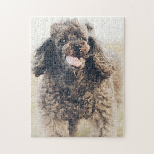 Cute Poodle Dog Face Smile glimlachen Legpuzzel (Verticaal)