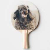 Cute Poodle Dog Face Smile glimlachen Tafeltennisbatje (Voorkant)
