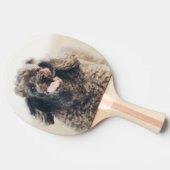 Cute Poodle Dog Face Smile glimlachen Tafeltennisbatje (Zijkant)