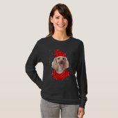 Cute Poodle Dog Xmas Hat Scarf Merry Christmas Sno T-shirt (Voorkant volledig)