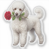 ‏Cute Poodle Hond Sticker (Voorkant)