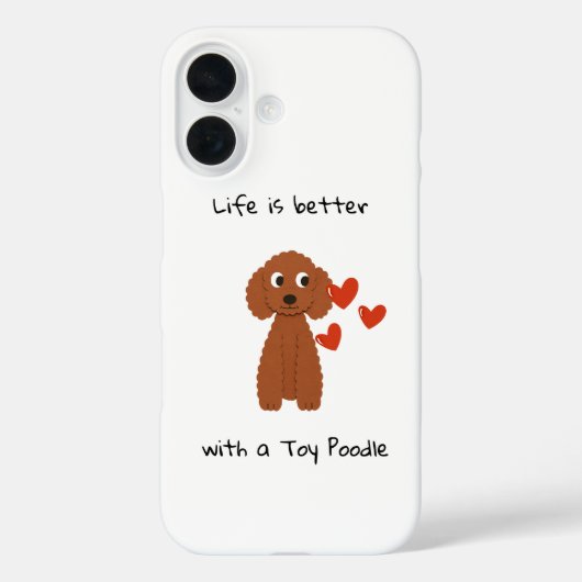 Cute Poodle iPhone 16 hoesje (Achterkant)