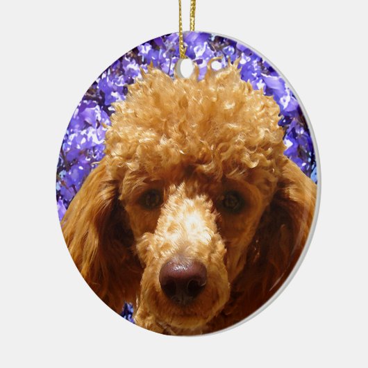 Cute Poodle Keramisch Ornament (Links)
