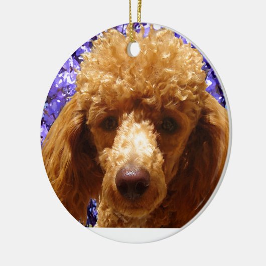 Cute Poodle Keramisch Ornament (Links)
