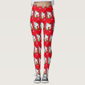 Cute Poodle Kerstmis Leggings (Voorkant)