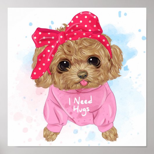 Cute Poodle Poster (Voorkant)