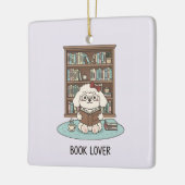 Cute Poodle Puppy Dog Book Lover Pastel Christmas Keramisch Ornament (Links)