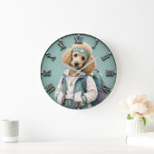 Cute Poodle Puppy Grote Klok (Huis)