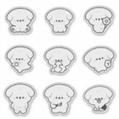 Cute Poodle Sticker (Voorkant)