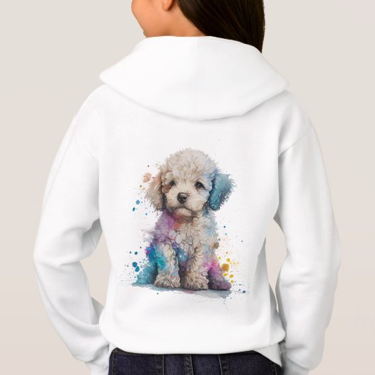 Cute Poodle Waterverf Art (Achterkant)