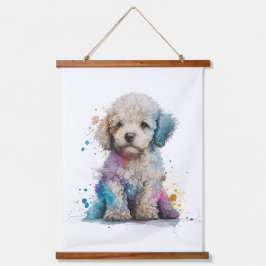 Cute Poodle Waterverf Art Hangend Wandkleed