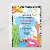 Cute Pool Birthday Invitation Kaart (Voorkant)