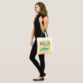 Cute pool party meisjes verjaardagsfeest canvas ta tote bag (Voorkant (model))