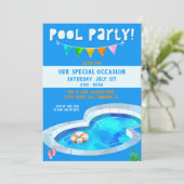 Cute Pool Party voor elke gelegenheid Kaart (Staand voorkant)