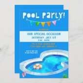 Cute Pool Party voor elke gelegenheid Kaart (Voorkant / Achterkant)