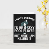 Cute Pool Player Art for Men Women Billiards 8 Bal Kaart (Gele Bloem)