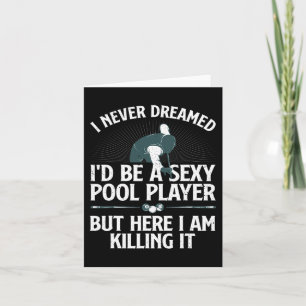 Cute Pool Player Art for Men Women Billiards 8 Bal Kaart