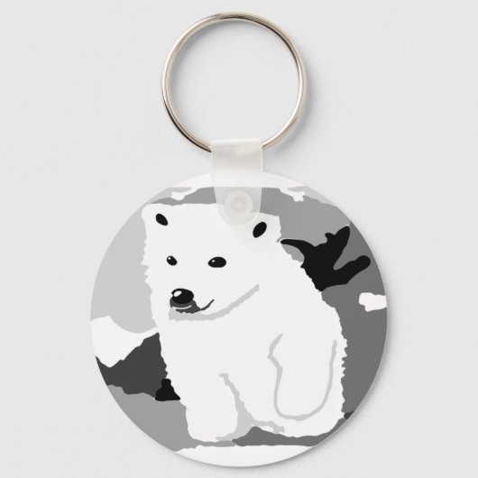 Cute poolbeer kunst cadeaus en accessoires sleutelhanger (Voorkant)