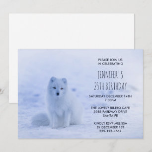 Cute Poolvos op Sneeuw Verjaardagsfeestje Kaart
