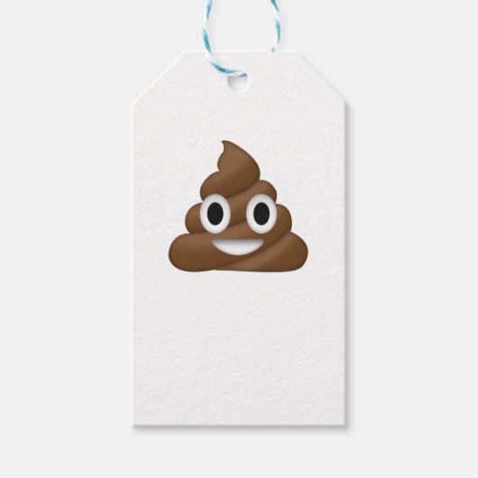 Cute Poop Emoji Cadeaulabel (Voorkant)