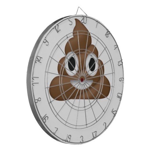 Cute Poop Emoji Dartbord (Voorkant Links)