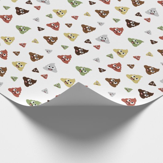 Cute Poop emoji grappige cadeaideeën Cadeaupapier (Hoek)