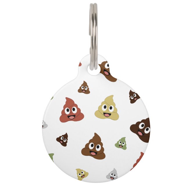 Cute Poop emoji grappige cadeaideeën Huisdierpenning (Voorkant)