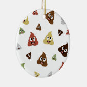 Cute Poop emoji grappige cadeaideeën Keramisch Ornament (Rechts)