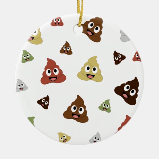 Cute Poop emoji grappige cadeaideeën Keramisch Ornament (Voorkant)