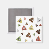 Cute Poop emoji grappige cadeaideeën Magneet (Voorkant / Achterkant)