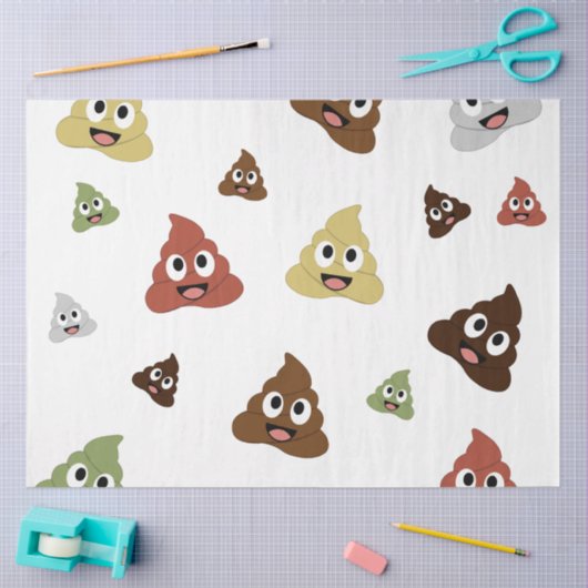 Cute Poop emoji grappige cadeaideeën Tissuepapier (Craft)
