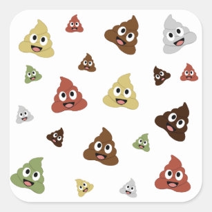 Cute Poop emoji grappige cadeaideeën Vierkante Sticker
