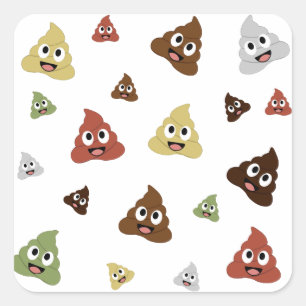 Cute Poop emoji grappige cadeaideeën Vierkante Sticker