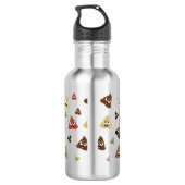 Cute Poop emoji grappige cadeaideeën Waterfles (Achterkant)