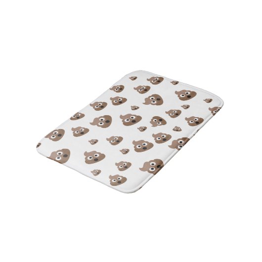 Cute Poop Emoji Pattern Badmat (Gekanteld)