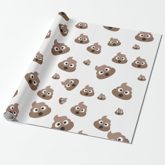 Cute Poop Emoji Pattern Cadeaupapier (Uitgerold)