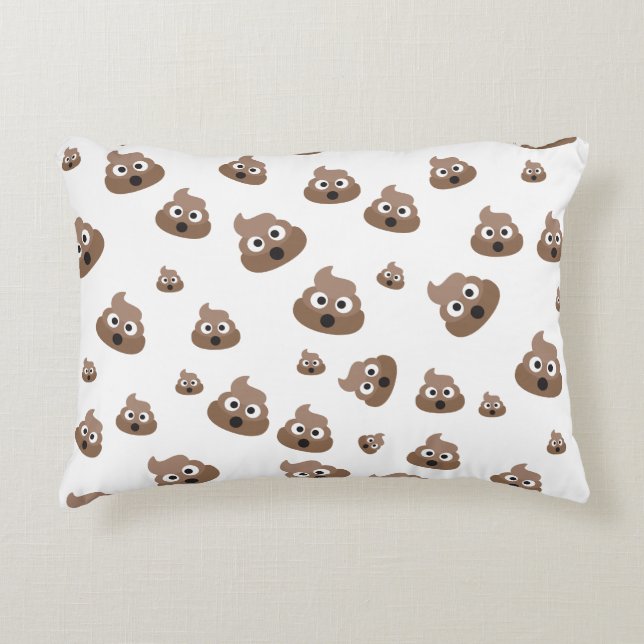 Cute Poop Emoji Pattern Decoratief Kussen (Voorkant)