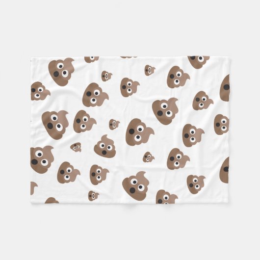 Cute Poop Emoji Pattern Fleece Deken (Voorkant (Horizontaal))