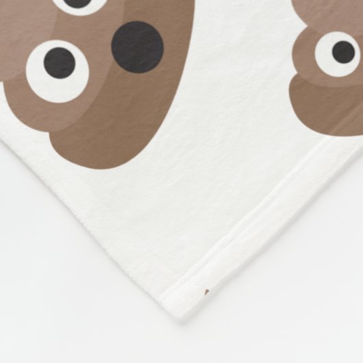 Cute Poop Emoji Pattern Fleece Deken (Hoek)