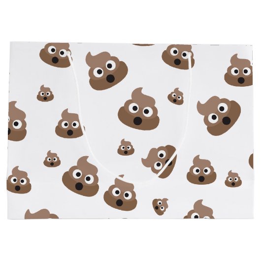 Cute Poop Emoji Pattern Groot Cadeauzakje (Achterkant)