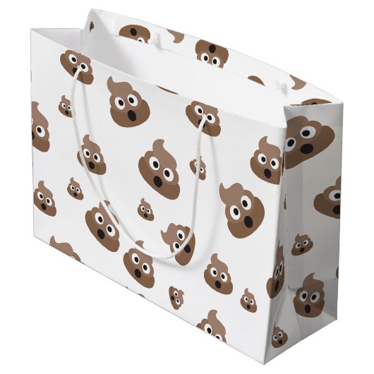 Cute Poop Emoji Pattern Groot Cadeauzakje (Achterkant Gekanteld)