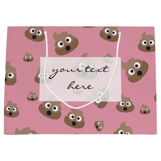 Cute Poop Emoji Pattern Groot Cadeauzakje (Voorkant)