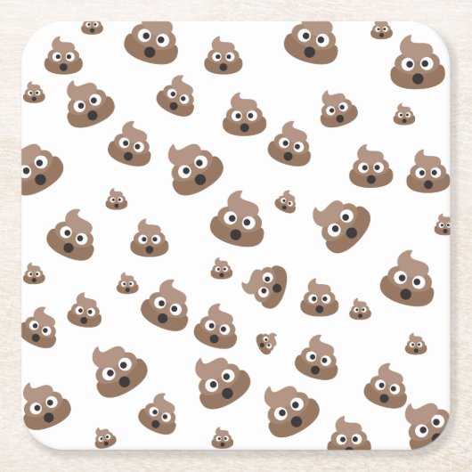 Cute Poop Emoji Pattern Kartonnen Onderzetters (Voorkant)