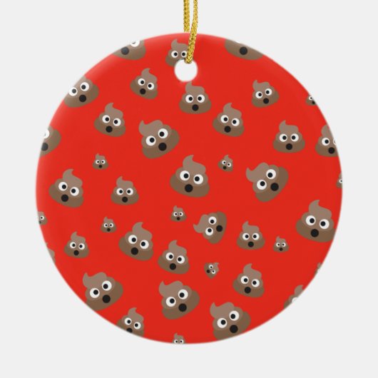 Cute Poop Emoji Pattern Keramisch Ornament (Voorkant)