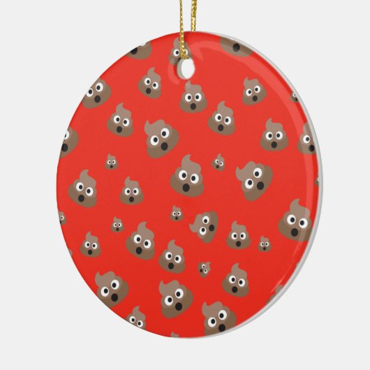 Cute Poop Emoji Pattern Keramisch Ornament (Links)
