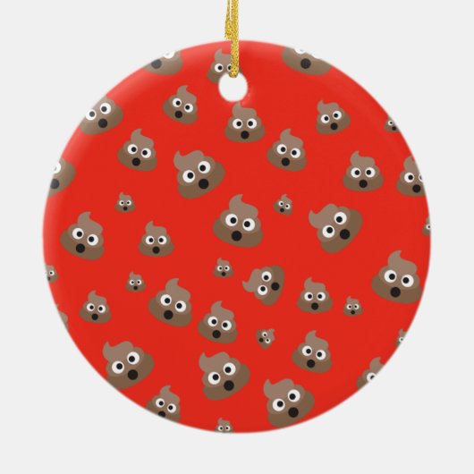 Cute Poop Emoji Pattern Keramisch Ornament (Achterkant)