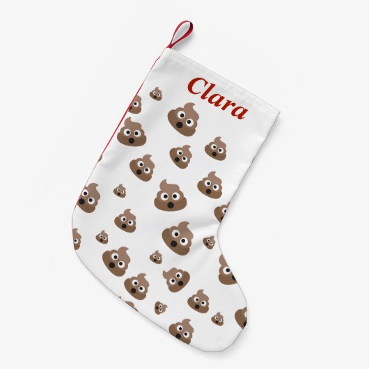 Cute Poop Emoji Pattern Kleine Kerstsok (Voorkant (Hangend))