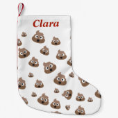 Cute Poop Emoji Pattern Kleine Kerstsok (Voorkant)